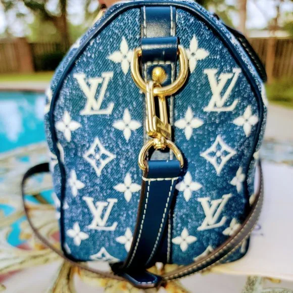 ❌❌ SOLD ❌❌ Monogram Jacquard Denim 25 Speedy Bandouliere Navy Blue - **RARE** - Picture 5 of 16